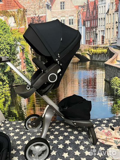 Коляска stokke xplory 2 в 1 black и летний кит