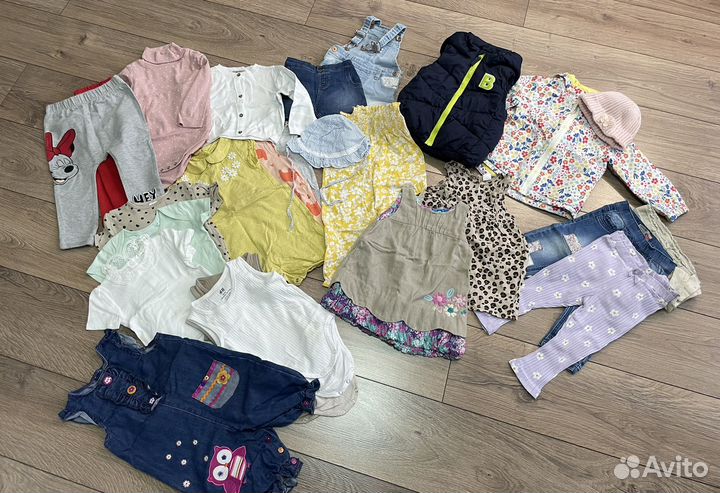 Детские вещи на девочку 0-1,5 года пакетом 100шт