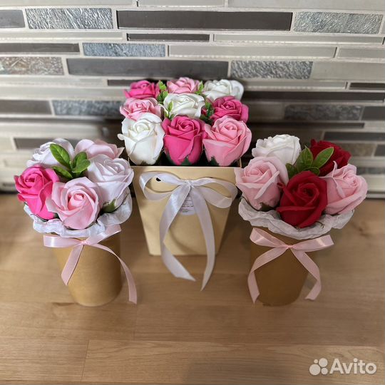 Букет из мыльных роз на 1 сентября