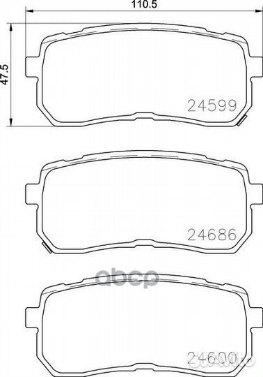 Колодки тормозные дисковые зад NP6099 nissh