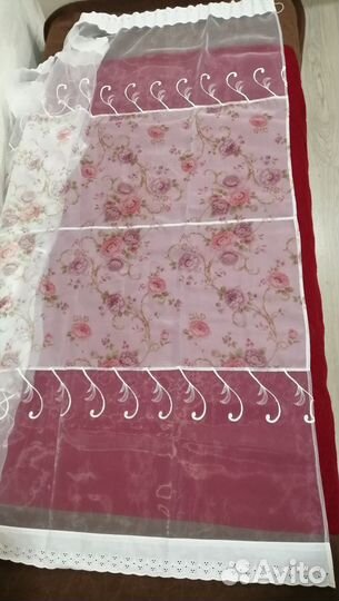 Штора тюль с кружевной каймой