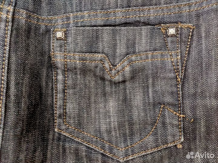 Мини-юбка джинсовая серая 46 разм