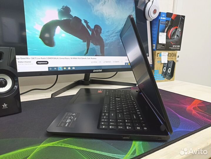 Ноутбук для работы Acer Ryzen 3 3200U/SSD