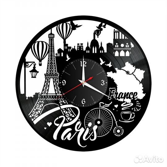 Город Париж №6 часы из винила