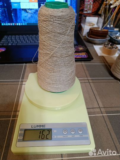 Лот из 3 шт, лён 100, пряжа бобина