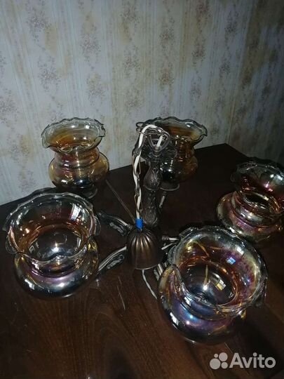 Комплект. Люстра, бра, ваза, лебеди