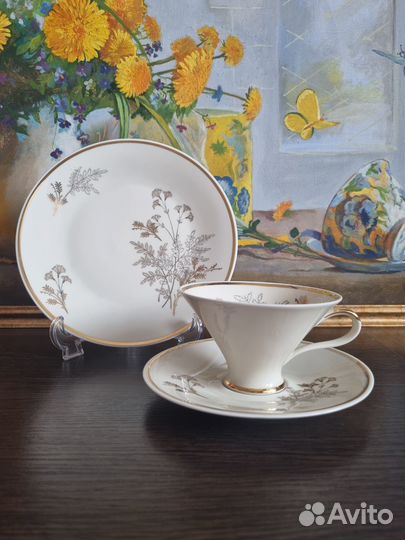 Чайная пара с десертной тарелкой из Германии