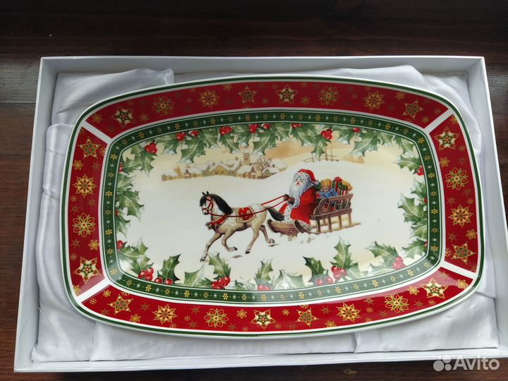 Блюдо новое сервировочное фарфоровое Lefard