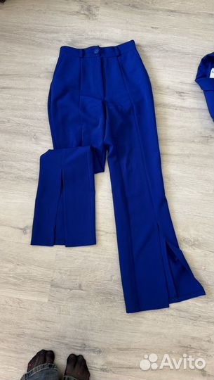 Брючный костюм синий