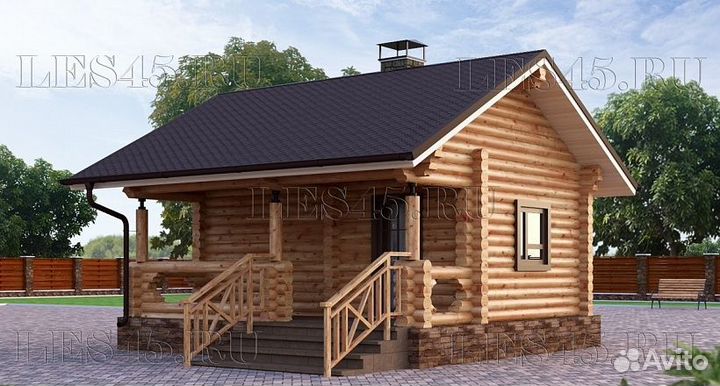 Срубы бань из оцилиндрованного бревна