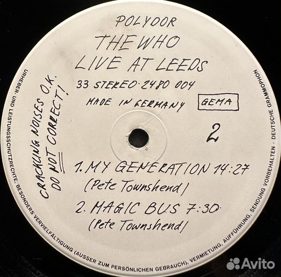 The Who – Live AT Leeds (Германия 1970г.)