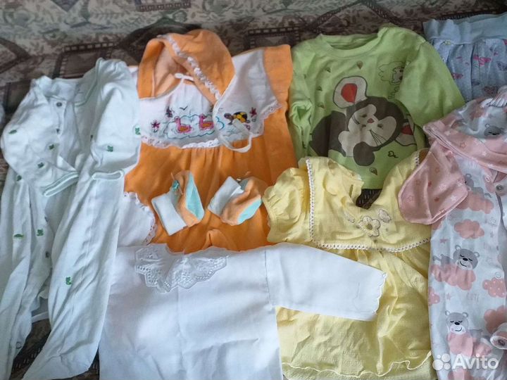 Большой пакет одежды для девочки с3м до года
