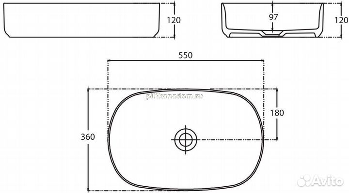 Раковина Allen Brau Fantasy 55 4.11022.AN антрацит