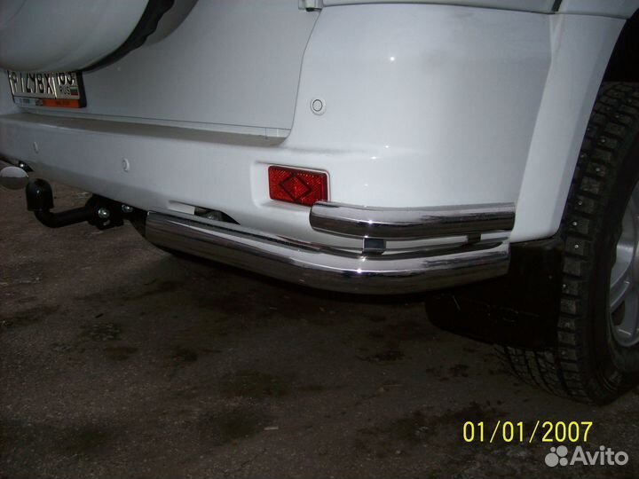 Защита заднего бампера УАЗ Патриот уголки двойные