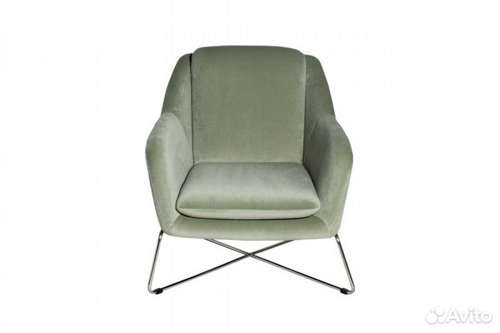 46AS-AR2976-OLV Кресло велюр светло-оливковый/хром