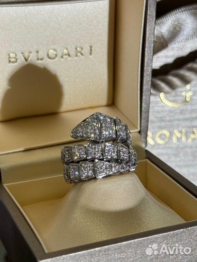Кольцо bulgari serpenti 17 размер с бриллиантам
