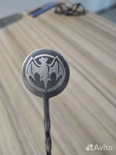 Барная ложка для коктейлей металлическая