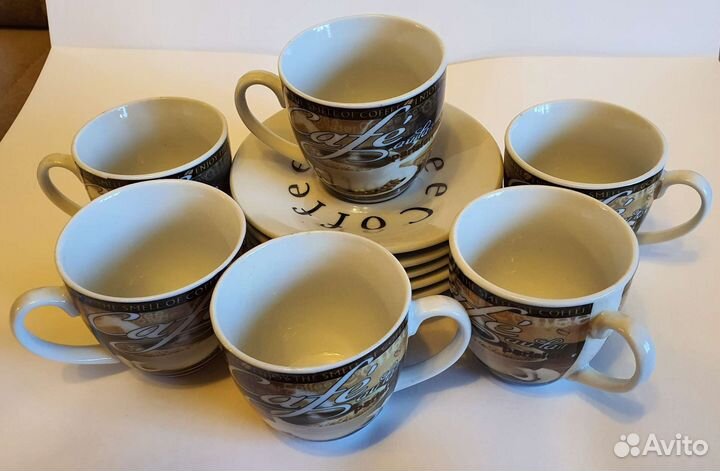 Кофейный сервиз (6 пар). Керамика