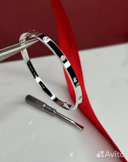 Браслет cartier love серебряный