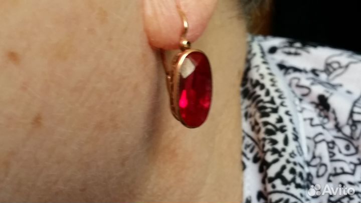 Зол.комплект с рубином 583 пр СССР