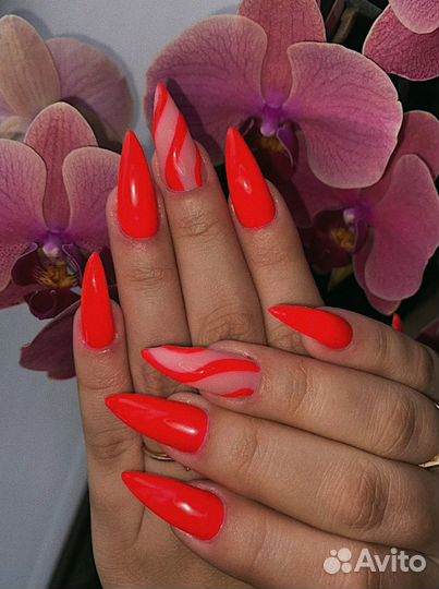 Наращивание/покрытие/педикюр