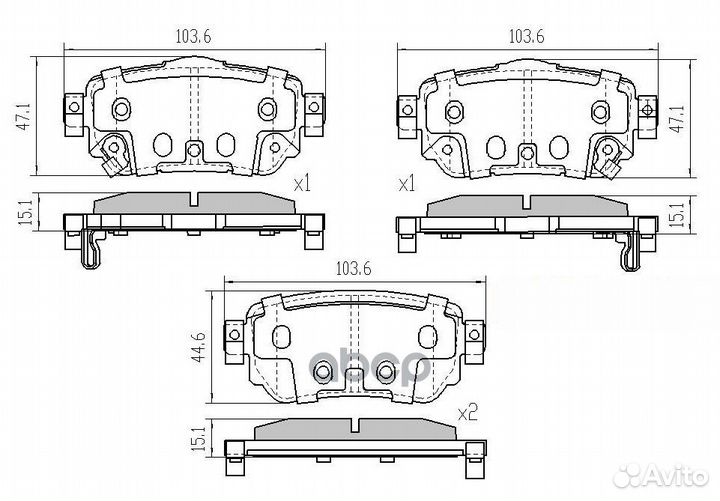 Колодки тормозные задние к-т NS102 barnett