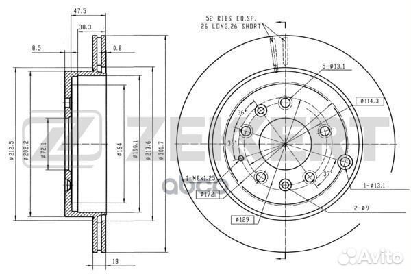 Диск торм. зад. Mazda CX-7 07- bs-5437 Zekkert