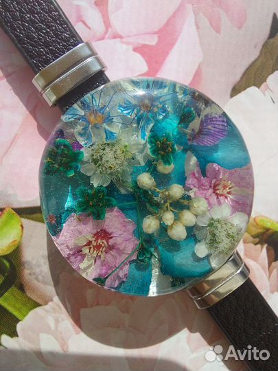 Браслет с натуральными цветами