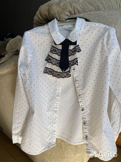 Рубашка школьная на девочку 128