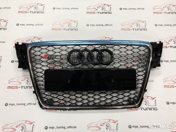 Решетка на Audi A4 в стиле RS4 07-11 гг. дизайн 4