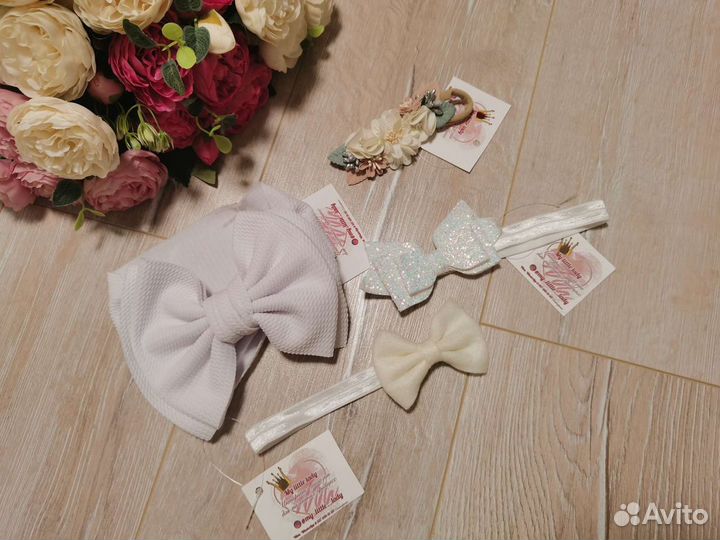 Повязки для девочки банты и цветы новые