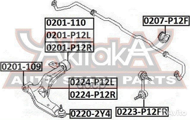 Рычаг передний левый 0224P12L asva