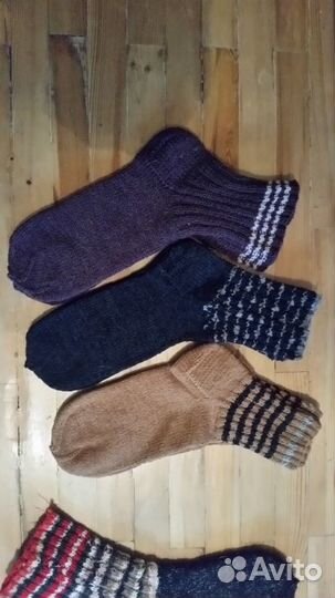 Шерстяные вязаные носки большого размера