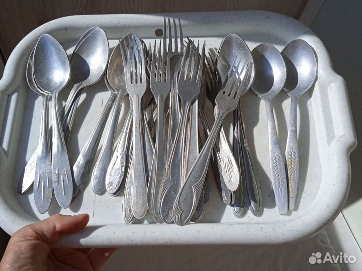 Столовые приборы ложки вилки алюминиевые СССР