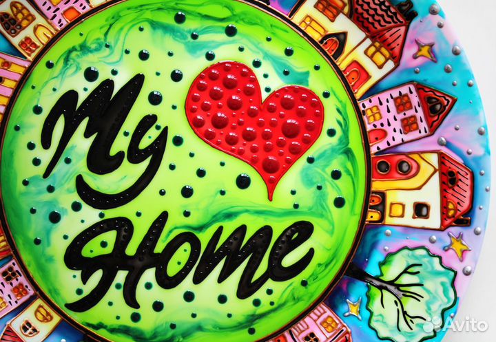 Набор тарелок - зеленый декор на стену