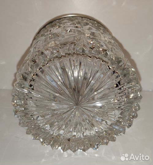 Хрустальная ваза конфетница салатница с ободком