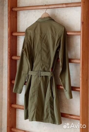 Платье-халат с длинным рукавом (тренч), размер 46