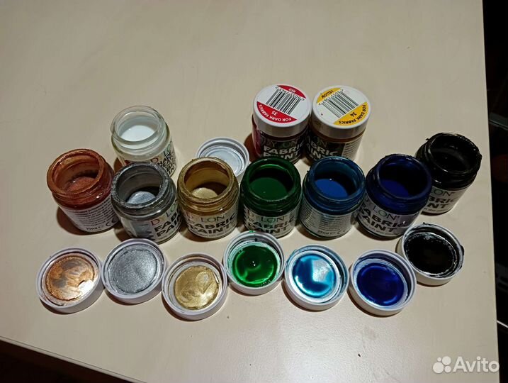 Краска для росписи по ткани (10 баночек) dilon
