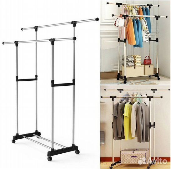 Вешалка для одежды напольная на колесах новая