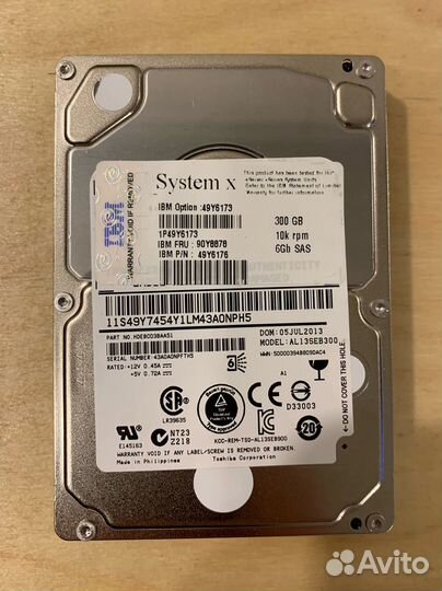 Серверный жесткий диск IBM 300Gb 10k 6Gb/s SAS 2.5