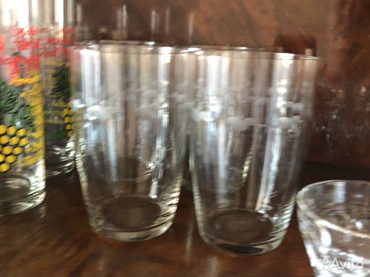 Набор из разных стаканов + 6 рюмок