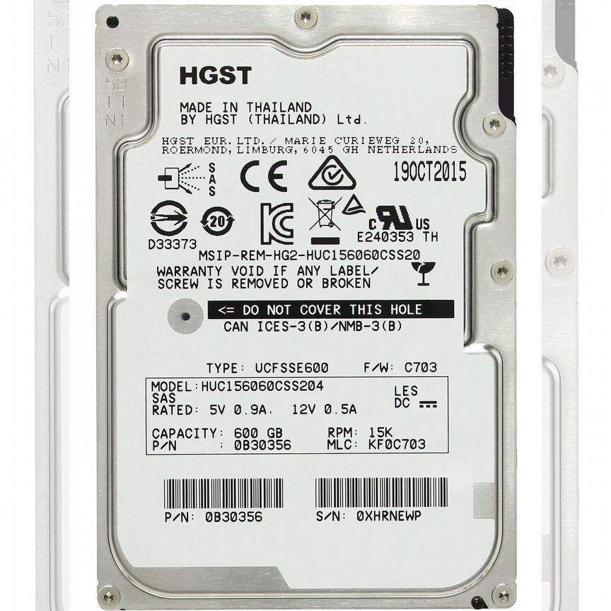 [HUC156060CSS204] Жесткий Диск Hgst 600gb Sas 2.5 Huc156060css204