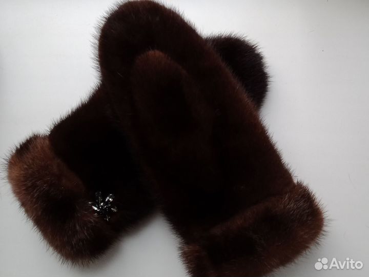 Варежки из меха норки