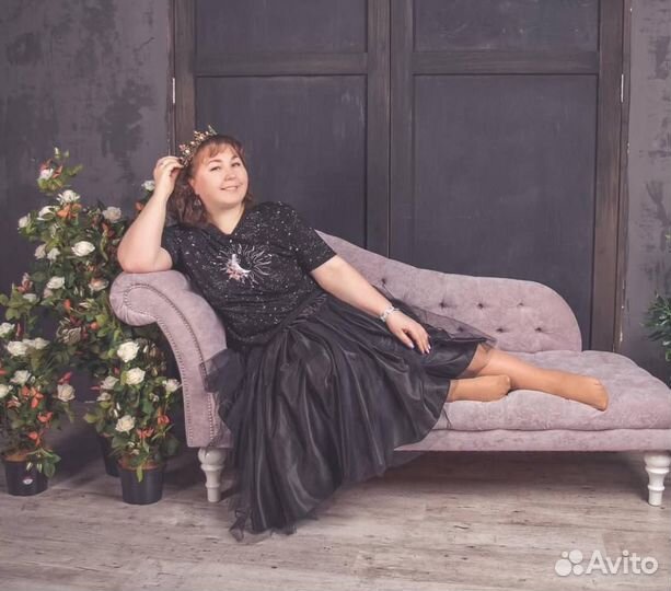 Фатиновая юбка черная