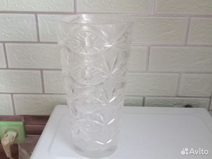 Большая хрустальная ваза СССР и пепельница СССР