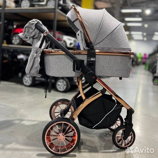 Коляска модульная Luxmom 770 2 в 1, серый и кофе