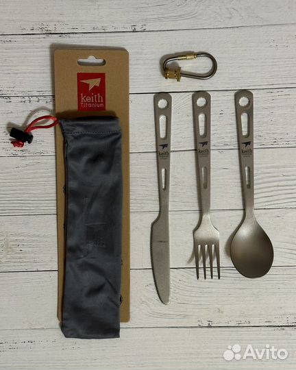 Keith Titanium походный набор столовых приборов