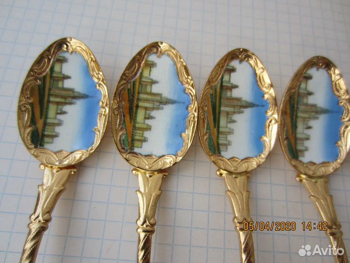 Набор кофейных ложек 6 штук сувенирных Москва позо