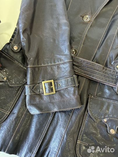 Куртка кожаная женская 46 48 коричневая