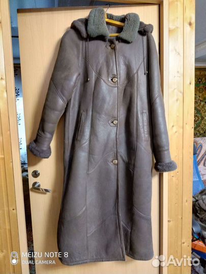 Дубленка натуральная женская 50 52 с капюшоном